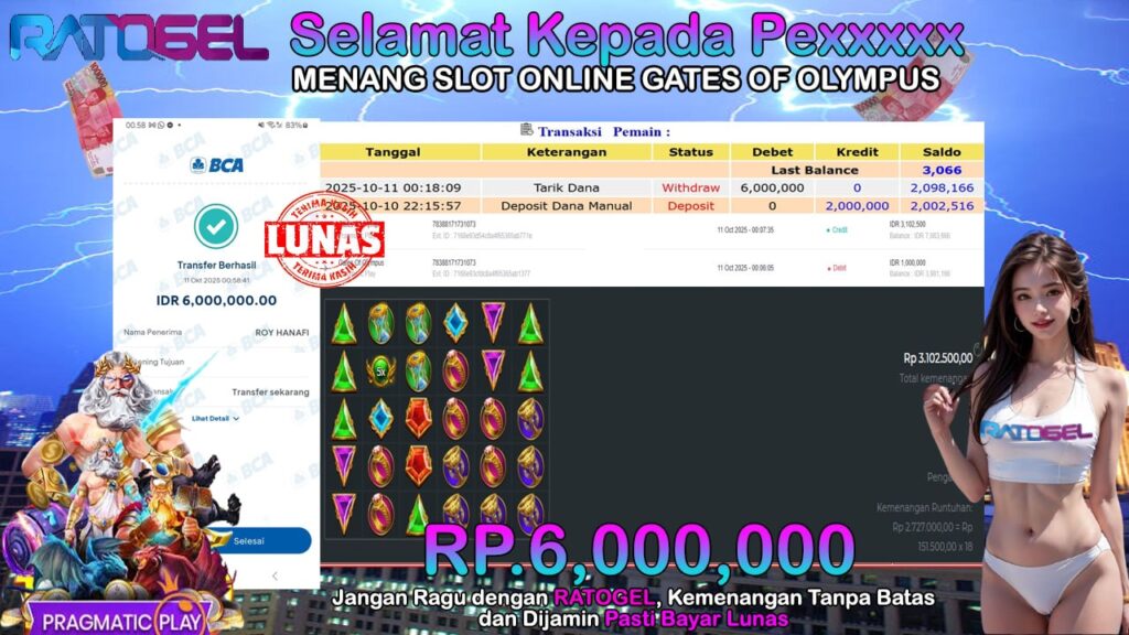 BUKTI JACKPOT SLOT GATES OF OLYMPUS TERPERCAYA DI INDONESIA TGL 11-10-2025